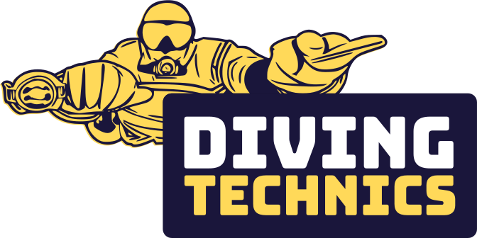 Diving Technics logo with diver mascot